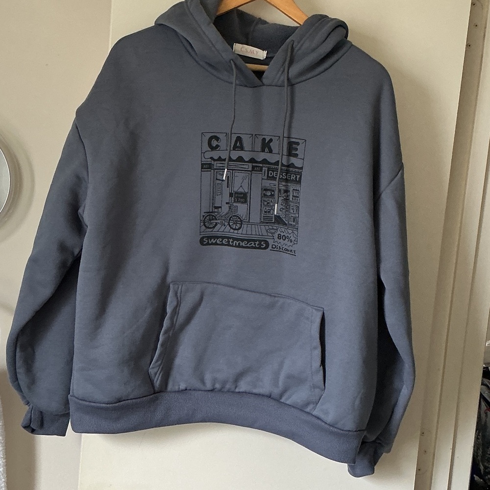 Cake Blue Graphic Pullover Hoodie